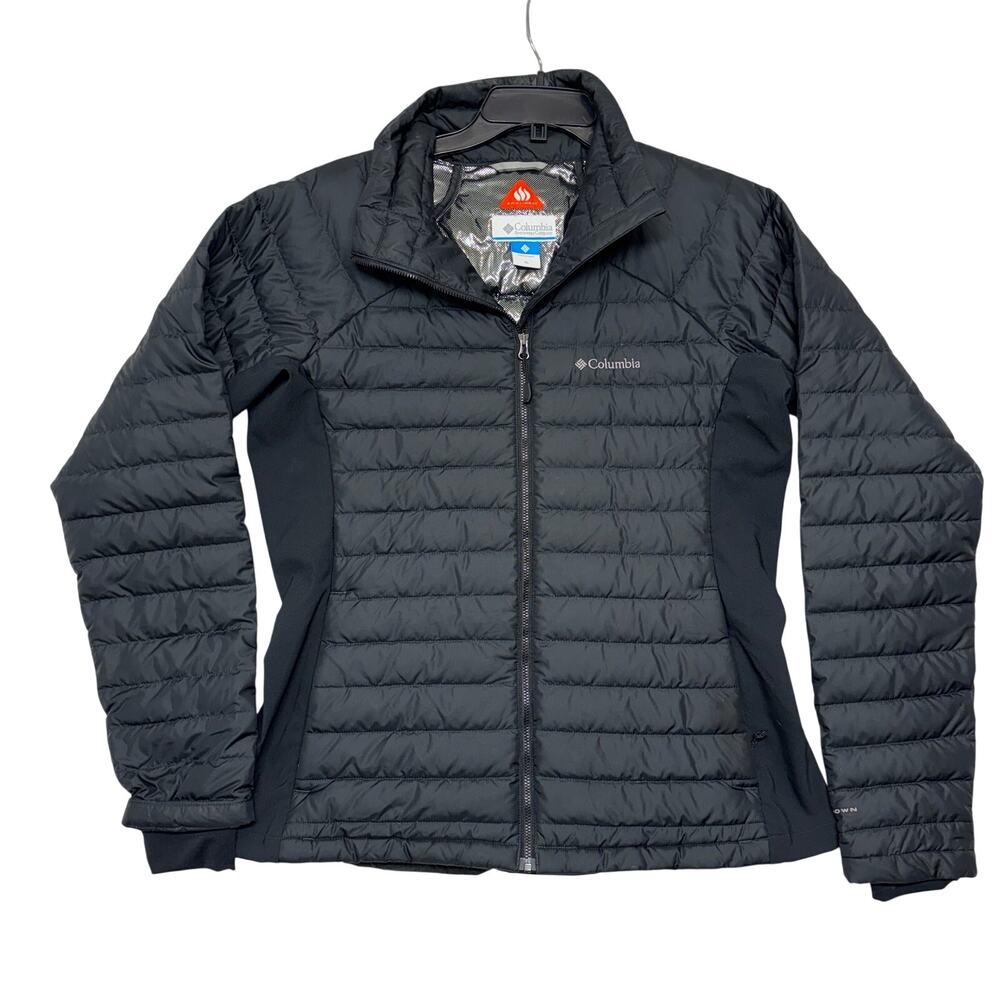 Columbia Turbodown 750TD Puffer Jacket XL Women Black Omni Heat Outdoor Full Zip